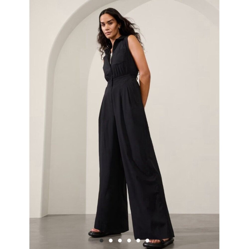 Athleta Brooklyn Heights Wide Leg Jumpsuit Petite Black
